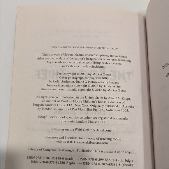 The Book Thief Novel & Reading Group Guide (2005, Paperback) – Markus Zusak - Picture 5 of 11